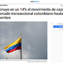 Disminuye en un 14% el movimiento de capital en el mercado transaccional colombiano hasta septiembre